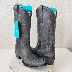 NEW Lane LEXINGTON Womens Cowboy Boots 10 Black Leather Western Cowgirl Mid Calf